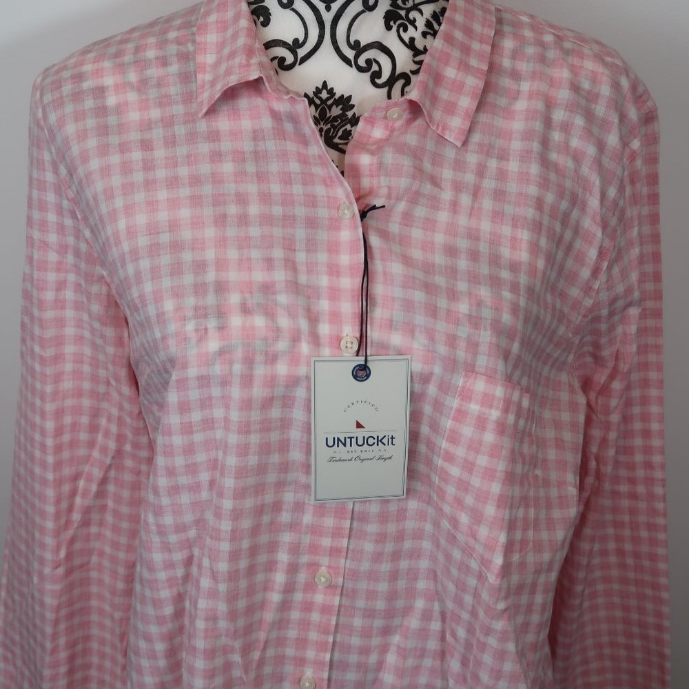 UNTUCKit Pink Gingham Button-Down Shirt - Picture 8 of 8